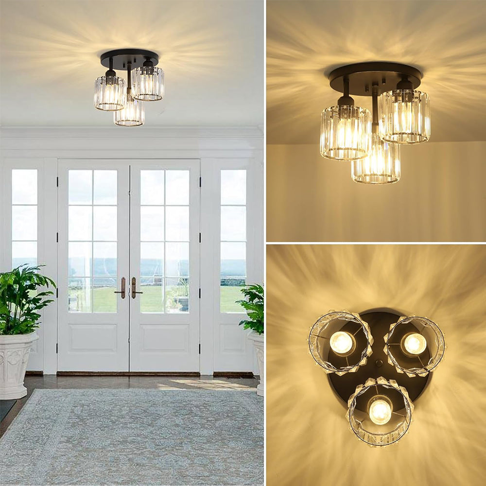 Elegante LED-Deckenleuchten Mit Kristall – Halb Eingebaut