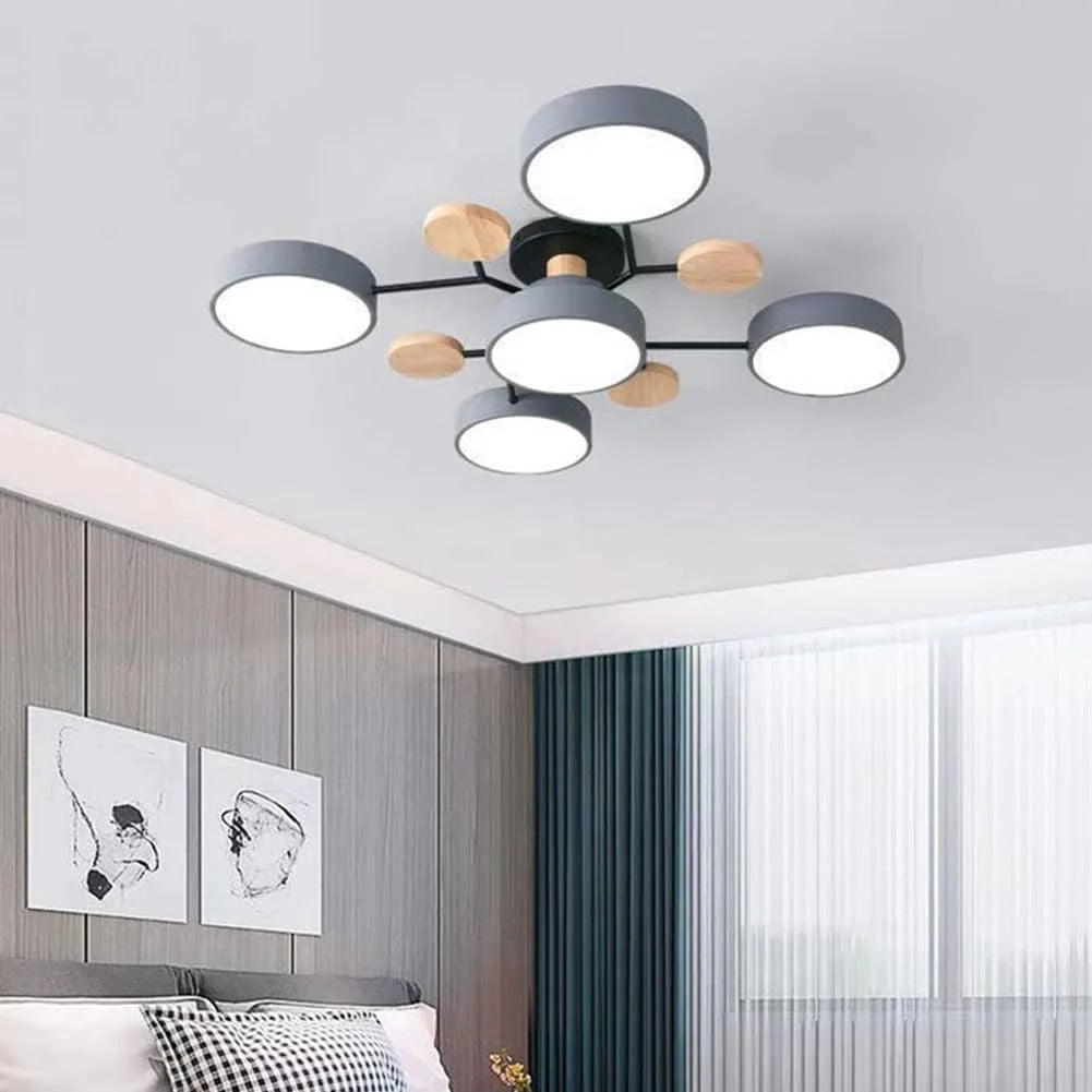 Stilvoller Runder LED-Kronleuchter Aus Eisen für Halbeinbau