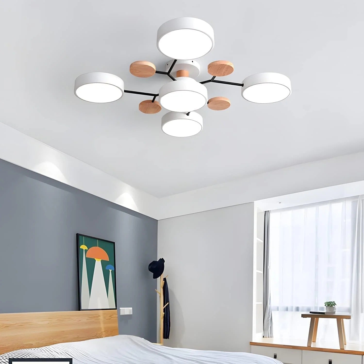 Stilvoller Runder LED-Kronleuchter Aus Eisen für Halbeinbau