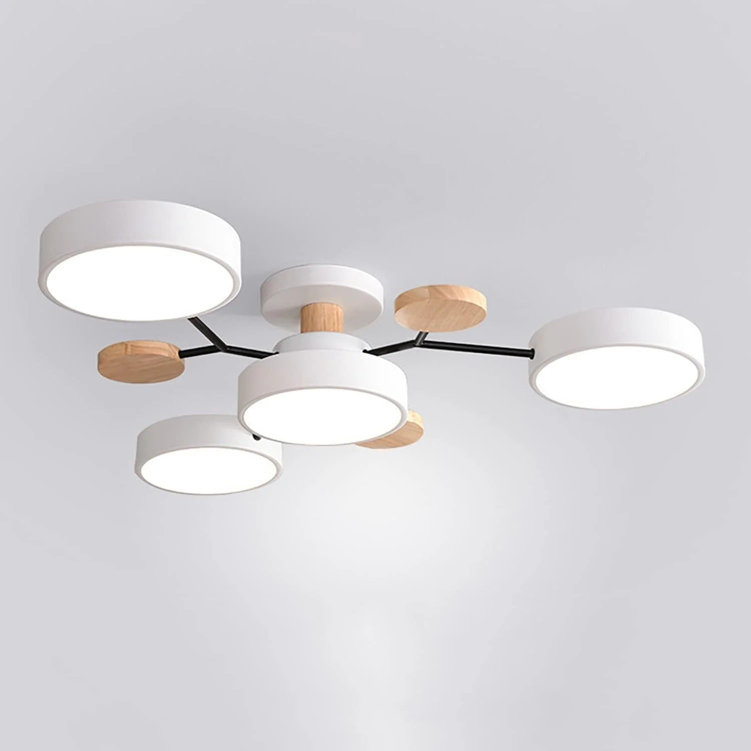 Stilvoller Runder LED-Kronleuchter Aus Eisen für Halbeinbau