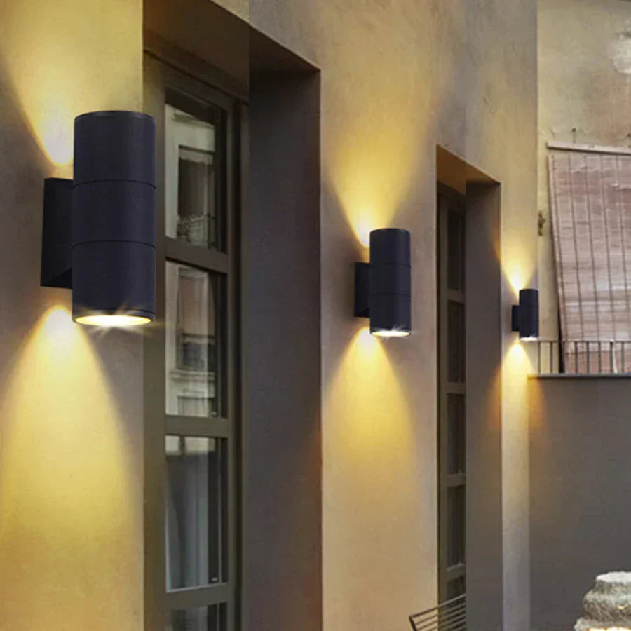 Außenwandleuchte in Schwarz Mit Aluminium-Finish