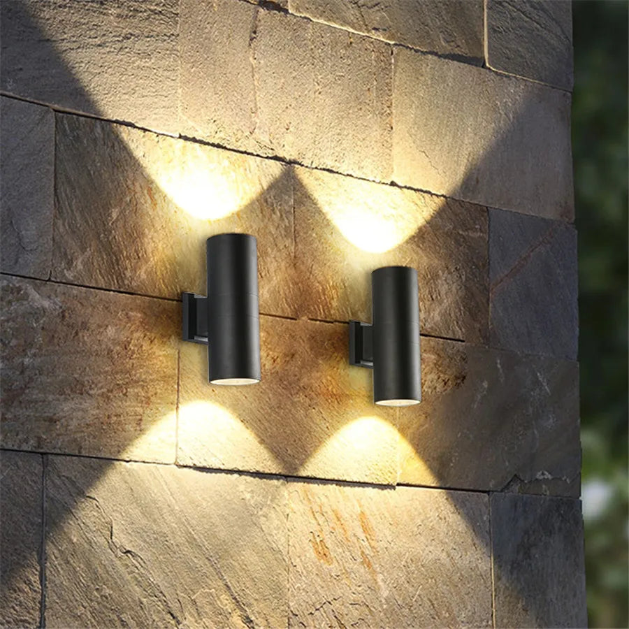 Außenwandleuchte in Schwarz Mit Aluminium-Finish