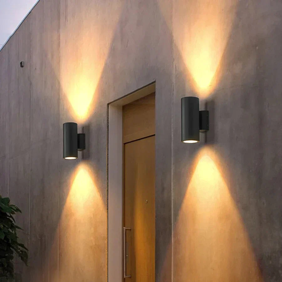 Außenwandleuchte in Schwarz Mit Aluminium-Finish