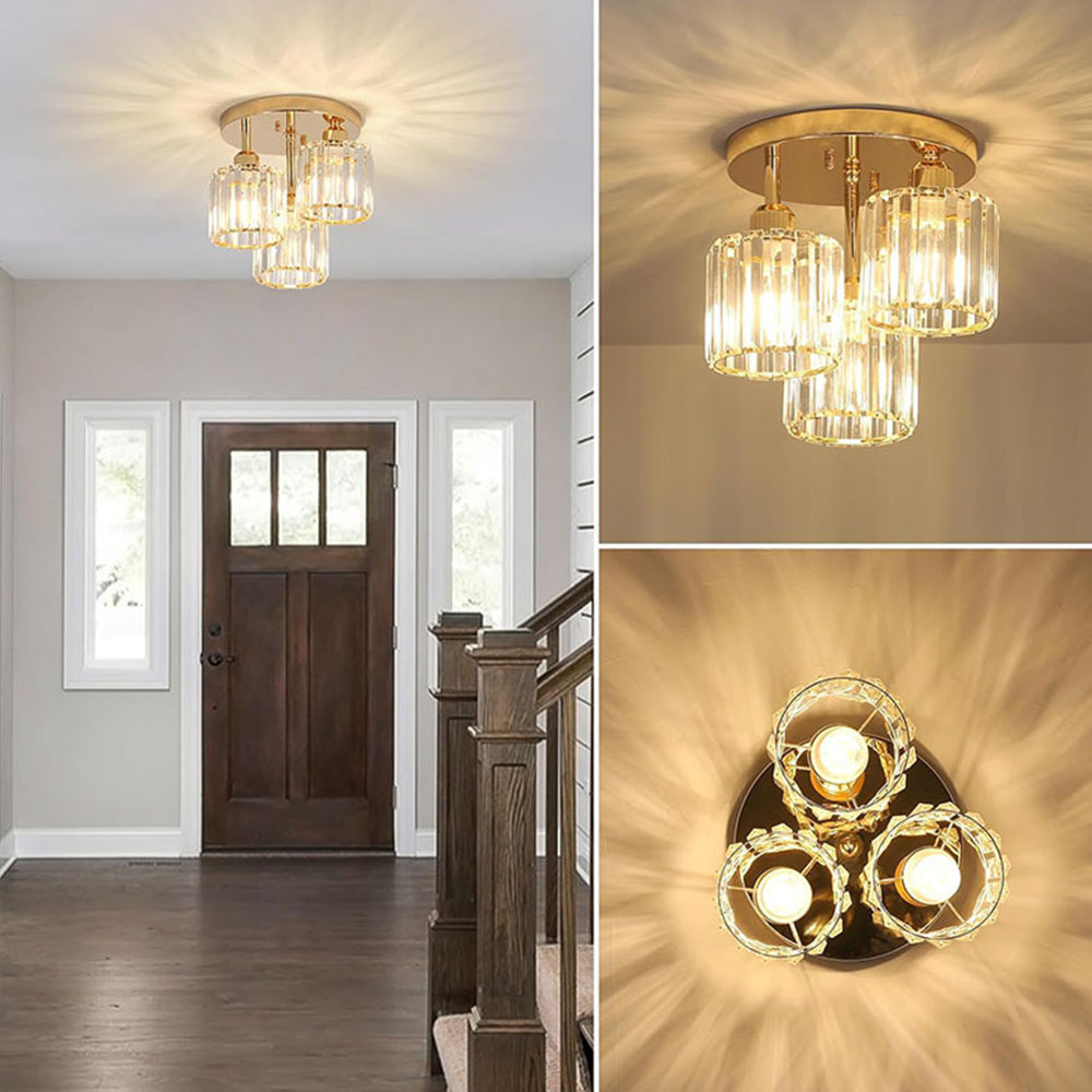 Elegante LED-Deckenleuchten Mit Kristall – Halb Eingebaut
