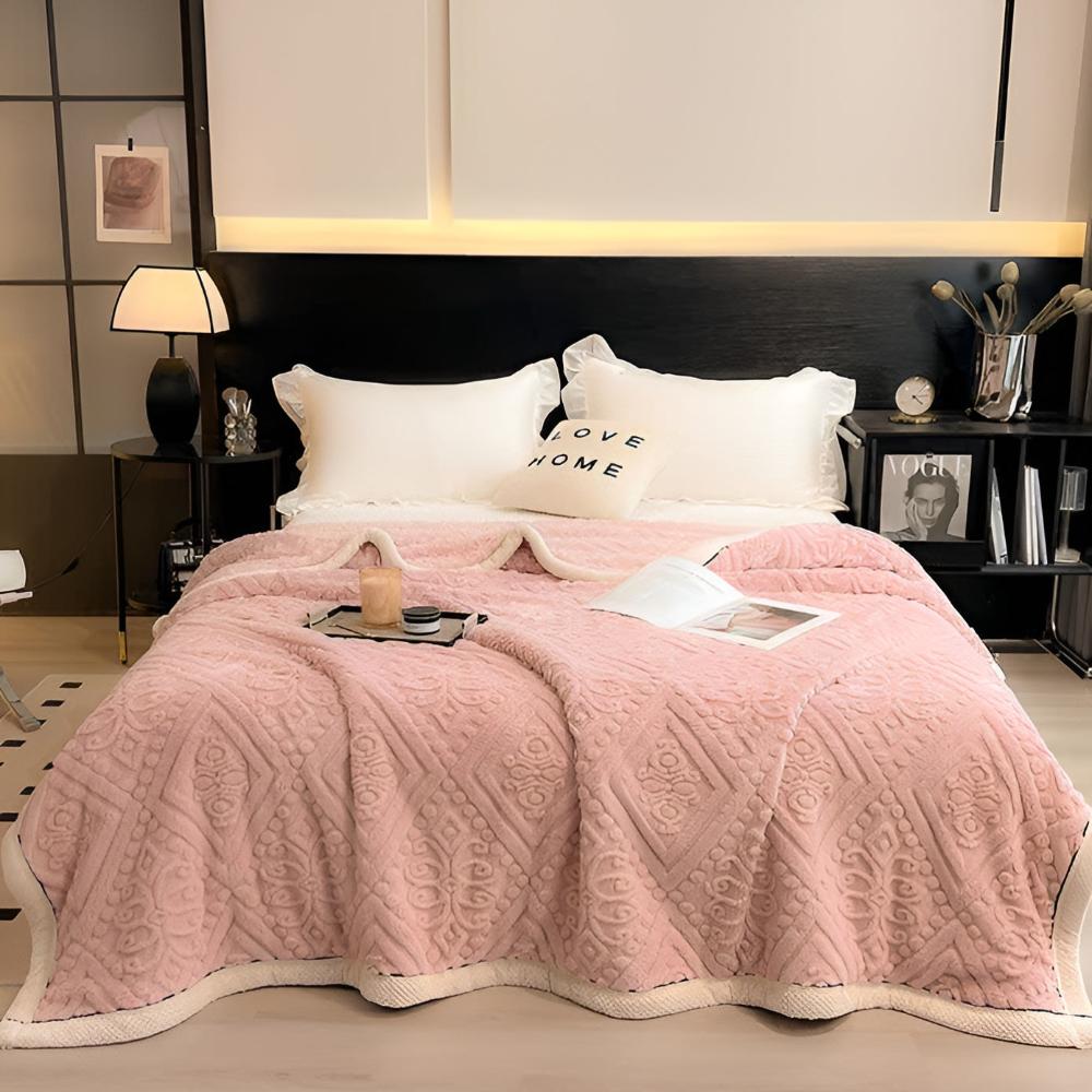 Sherpa-Decke mit Mandala-Motiv