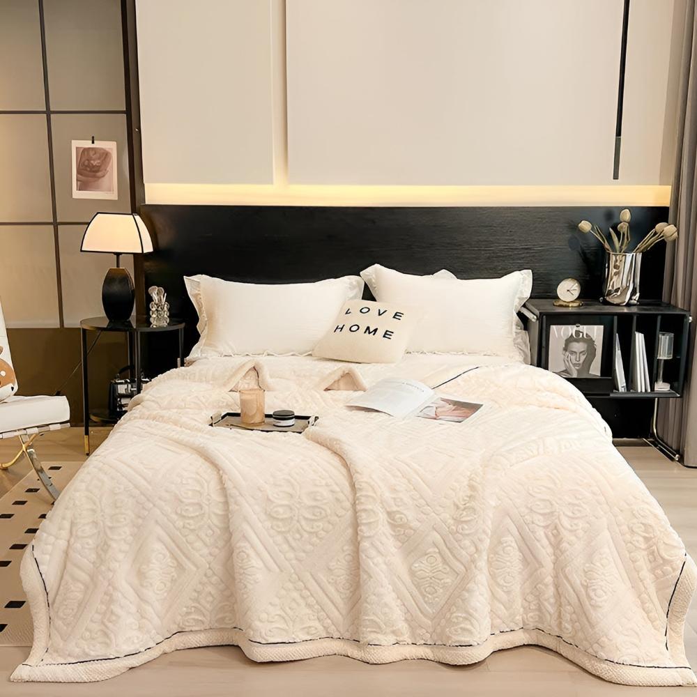 Sherpa-Decke mit Mandala-Motiv