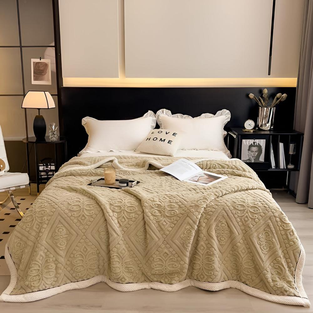 Sherpa-Decke mit Mandala-Motiv