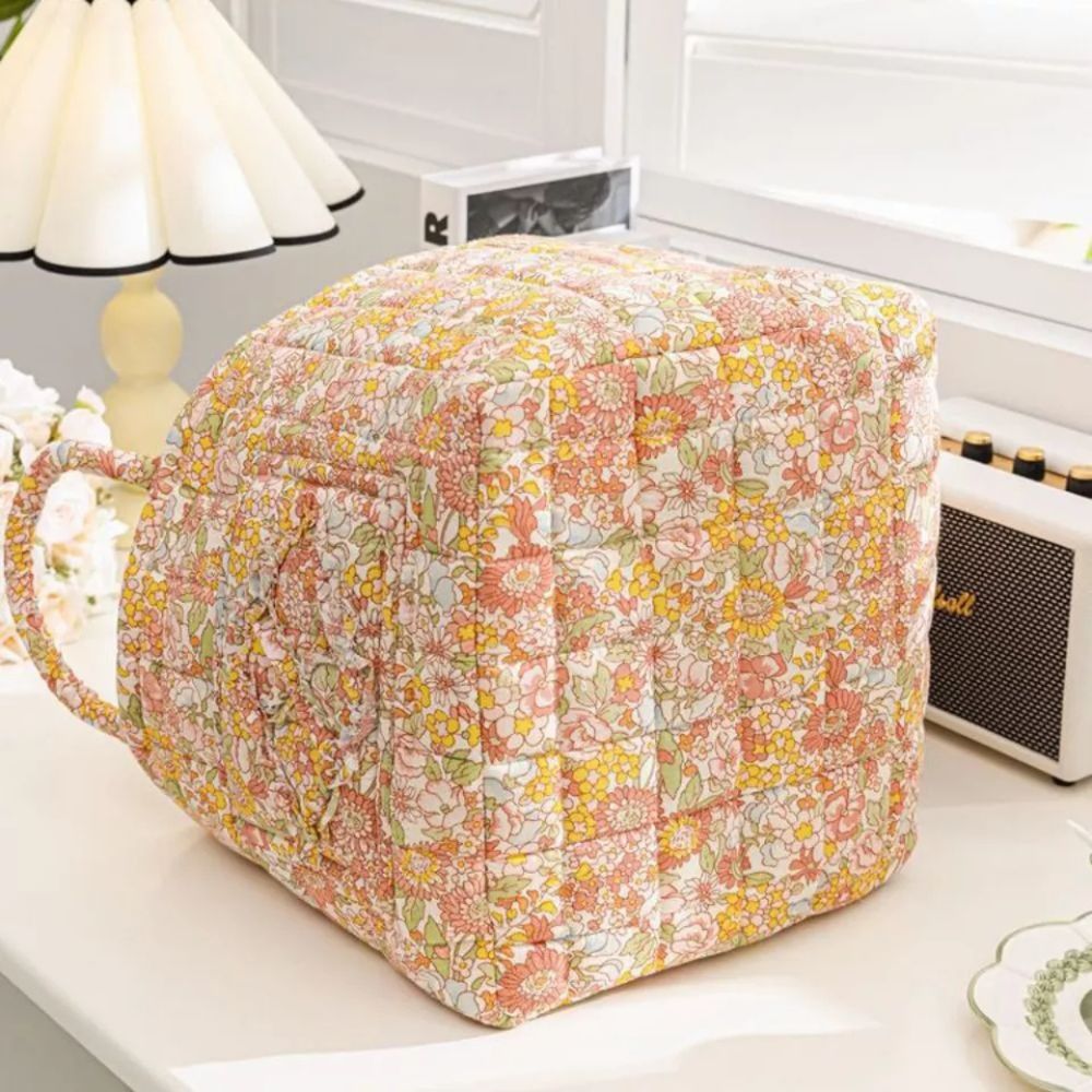 Stoff-Aufbewahrungskorb mit Blumenmuster