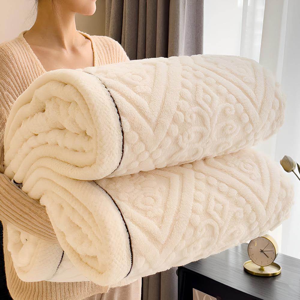 Sherpa-Decke mit Mandala-Motiv
