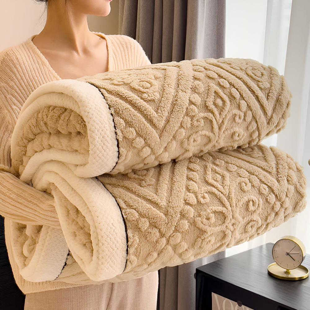 Sherpa-Decke mit Mandala-Motiv