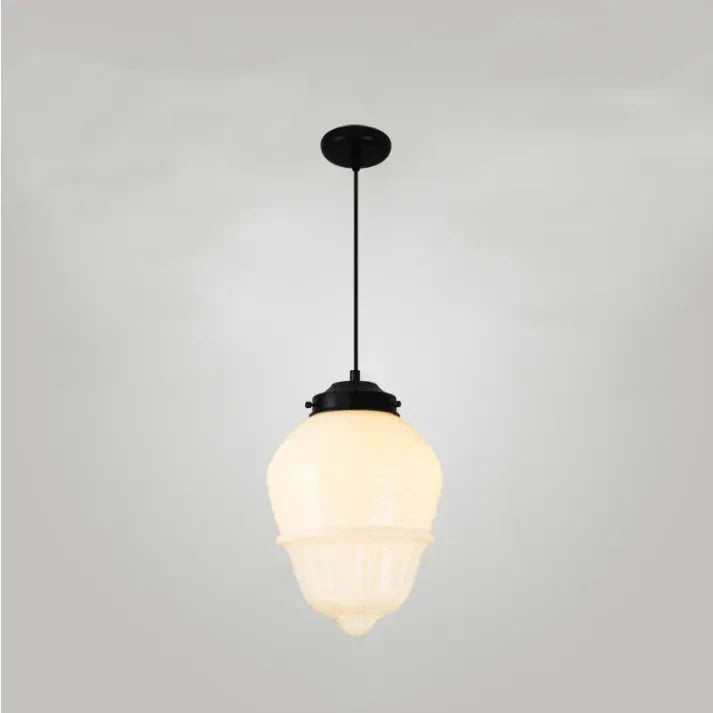 Weißes Milchglas Pendelleuchte | Vintage-Jar-Stil