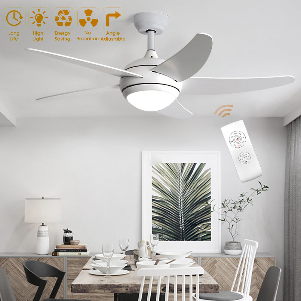 Vielseitiger 52-Zoll Deckenventilator mit Licht, Fernbedienung, 3 oder 5 Flügeln und Timer