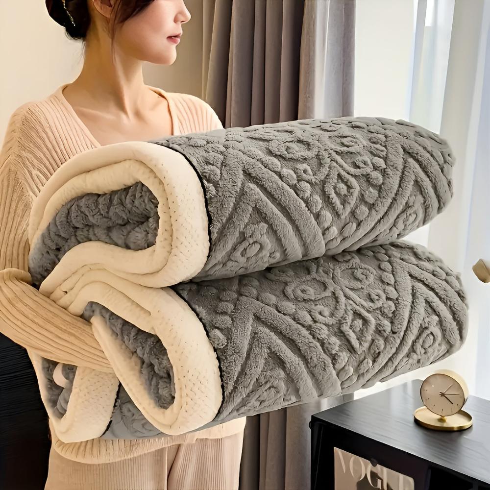 Sherpa-Decke mit Mandala-Motiv