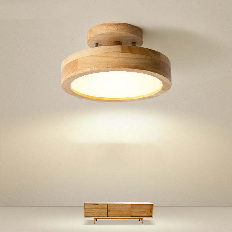 LED-Deckenleuchte aus Holz im Eleganten Design