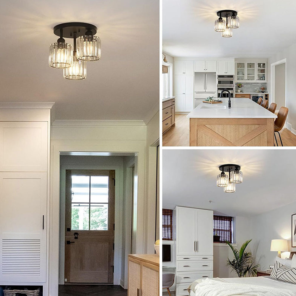 Elegante LED-Deckenleuchten Mit Kristall – Halb Eingebaut