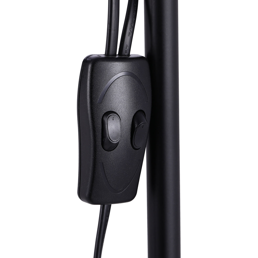 Doppelkopf-Torchiere-Stehlampe Mit Flexiblem Leselicht