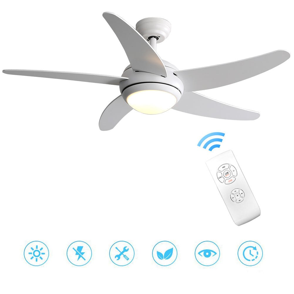 Vielseitiger 52-Zoll Deckenventilator mit Licht, Fernbedienung, 3 oder 5 Flügeln und Timer