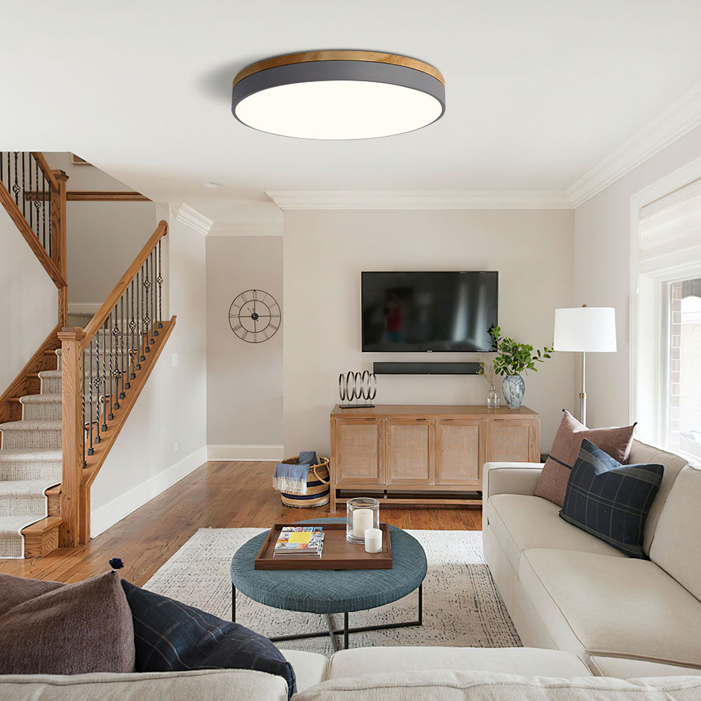 Einbauleuchte mit LED – Moderne Deckenlampe aus Holz