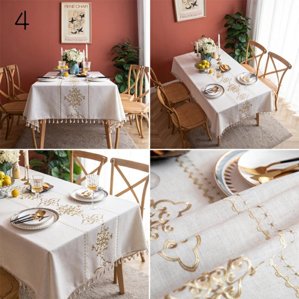Rutschfeste Tischdecke mit Feiner Stickerei