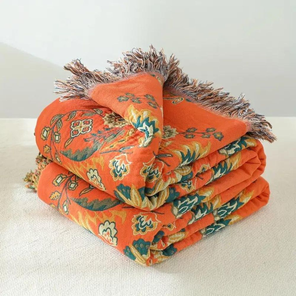 Baumwoll-Decke mit wendbarem Marigold-Design