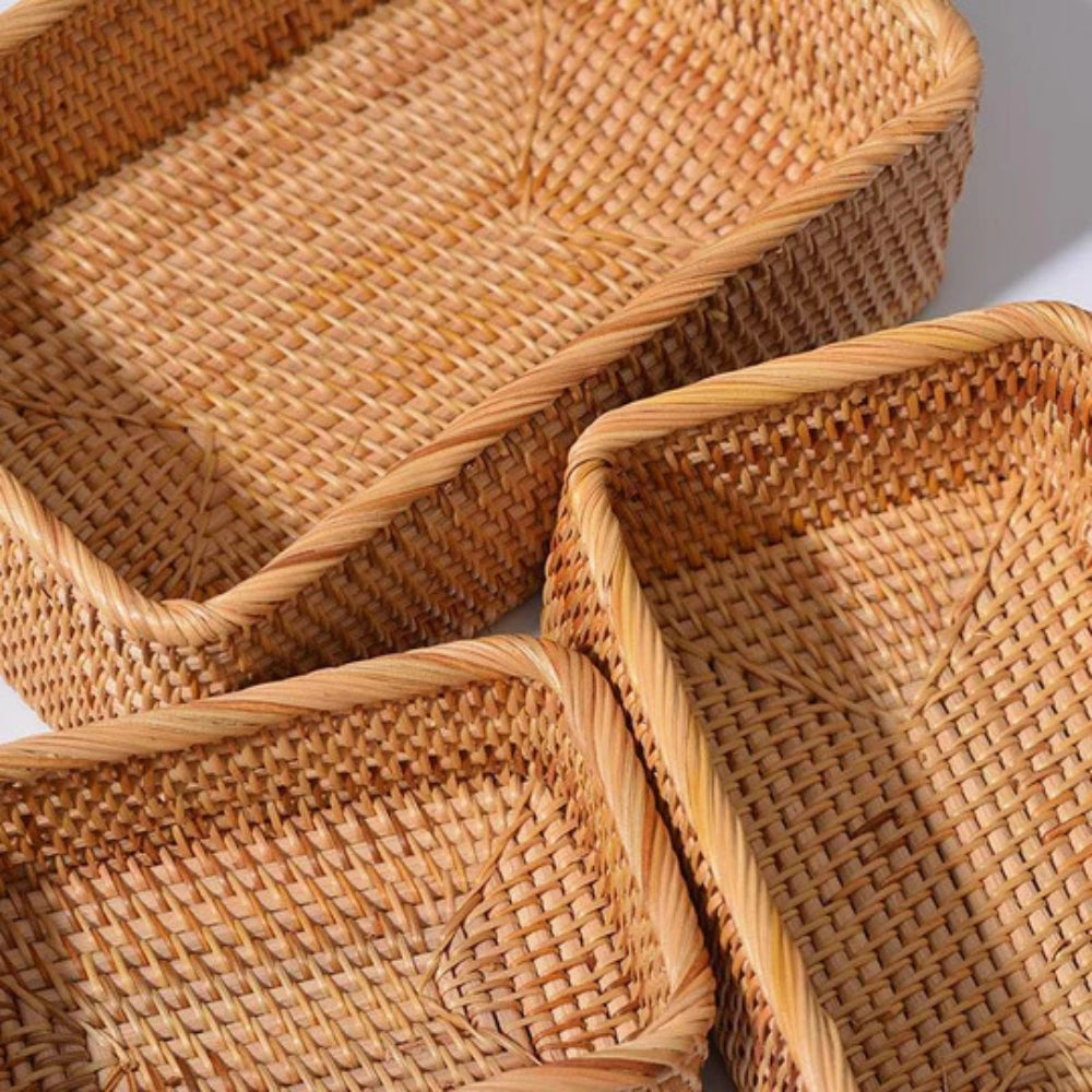 Aufbewahrungskorb aus Rattan | Rechteckige Form