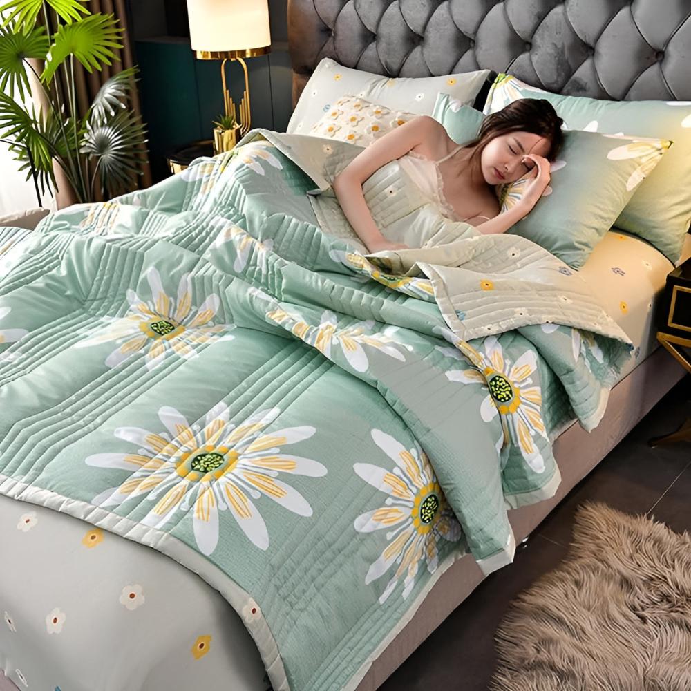 Flauschige Decke mit Gänseblümchen-Design