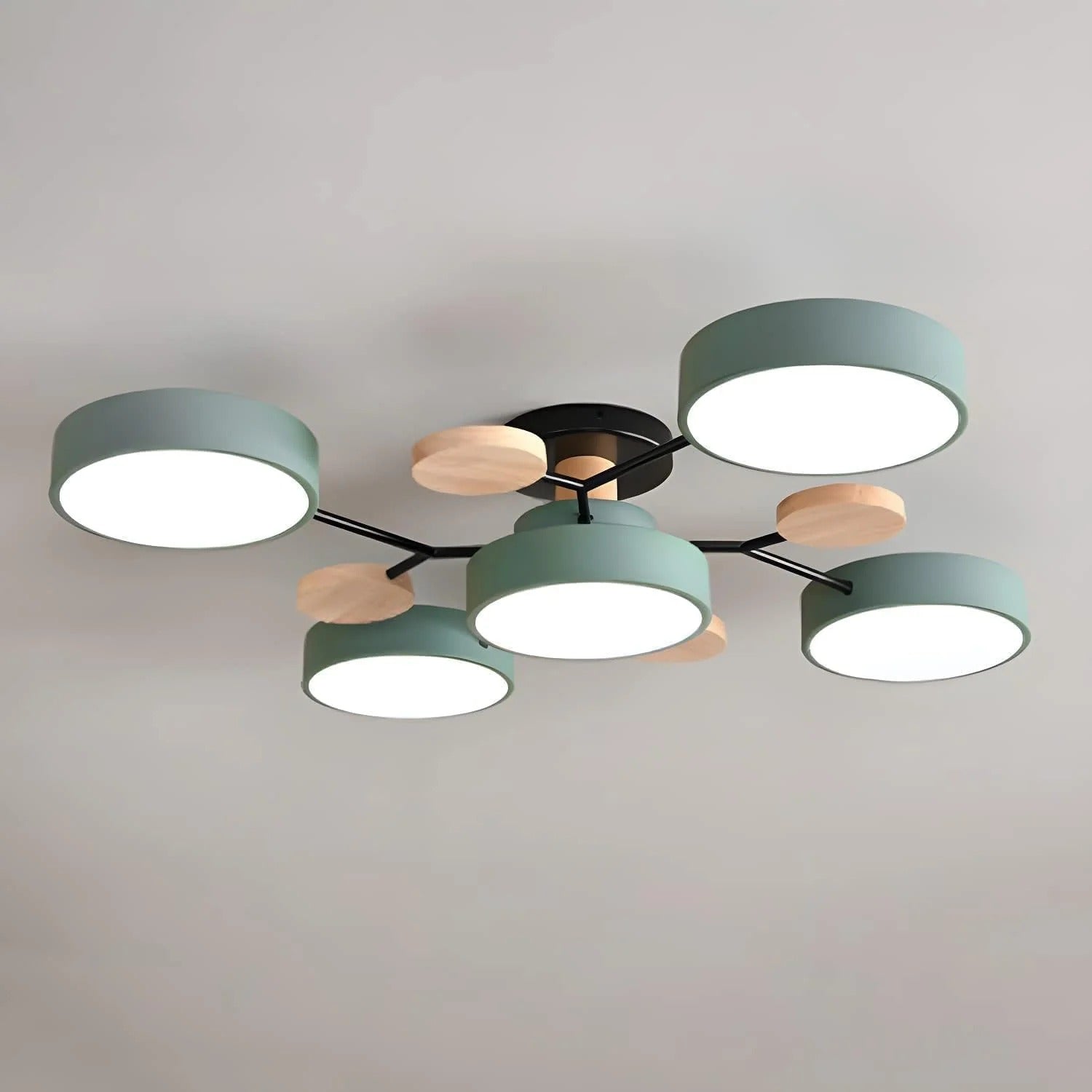 Stilvoller Runder LED-Kronleuchter Aus Eisen für Halbeinbau