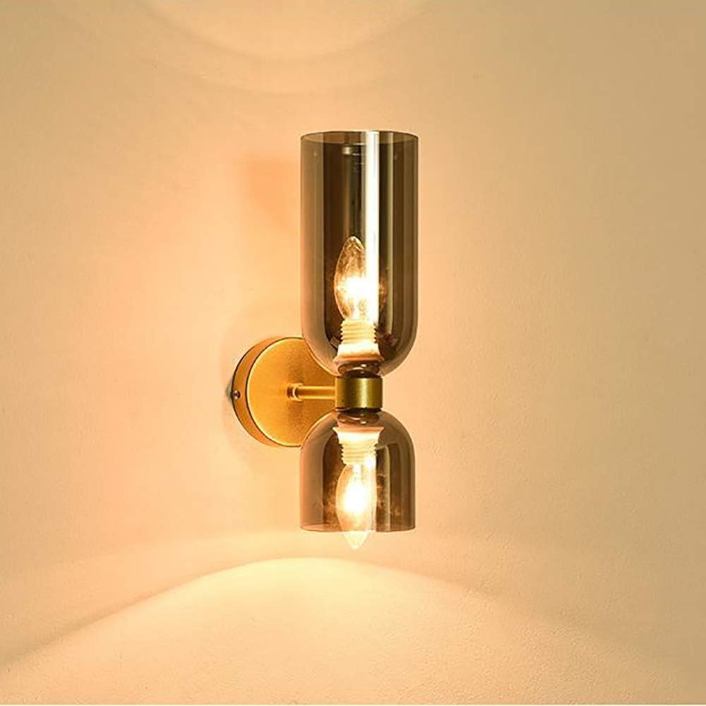 Moderne LED-Wandlampe mit Doppelkopf aus Glas