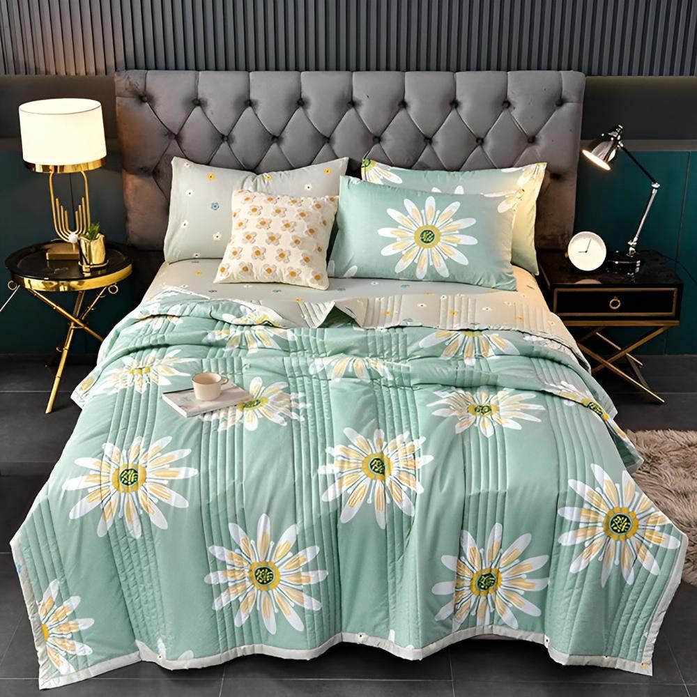 Flauschige Decke mit Gänseblümchen-Design