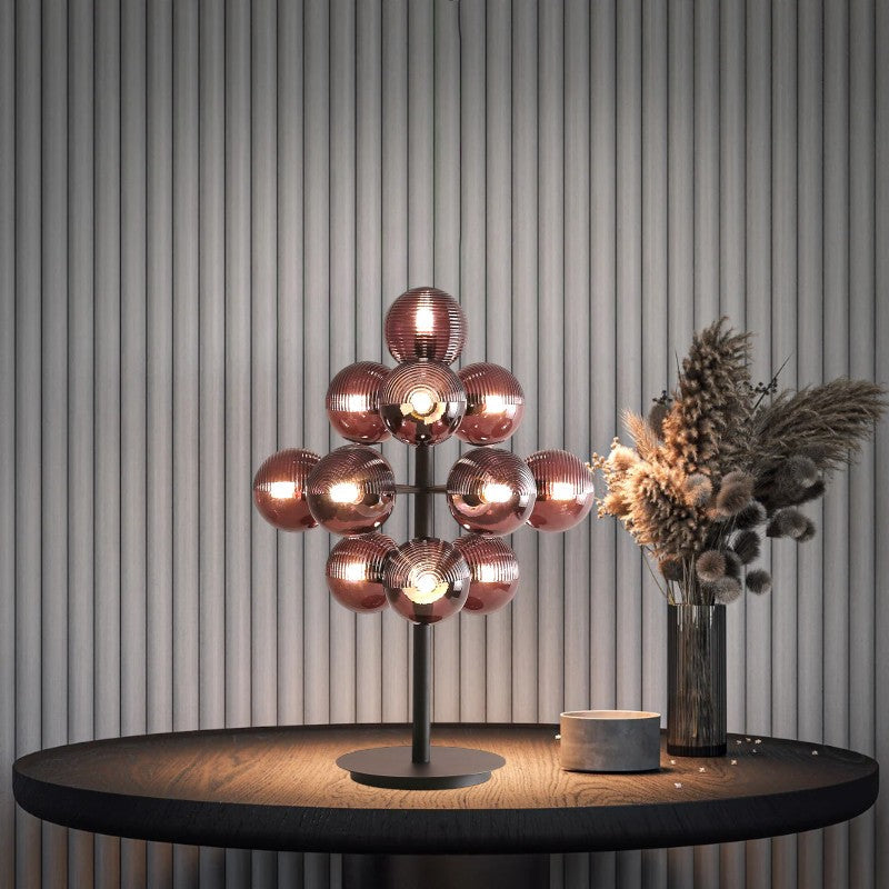 Tischlampe in Traubenform mit Tiefschwarzem Schirm