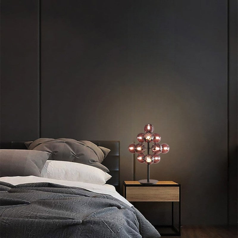 Tischlampe in Traubenform mit Tiefschwarzem Schirm