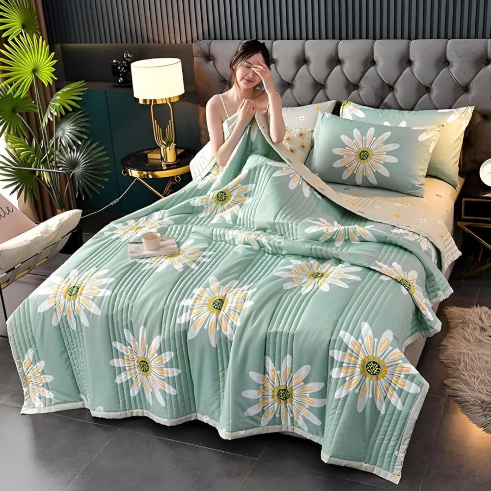 Flauschige Decke mit Gänseblümchen-Design