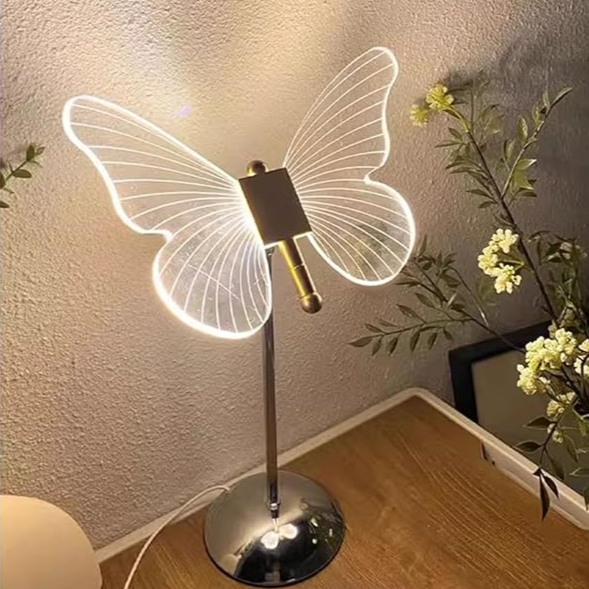 Leuchtende Kristall-Schmetterling LED-Tischlampe