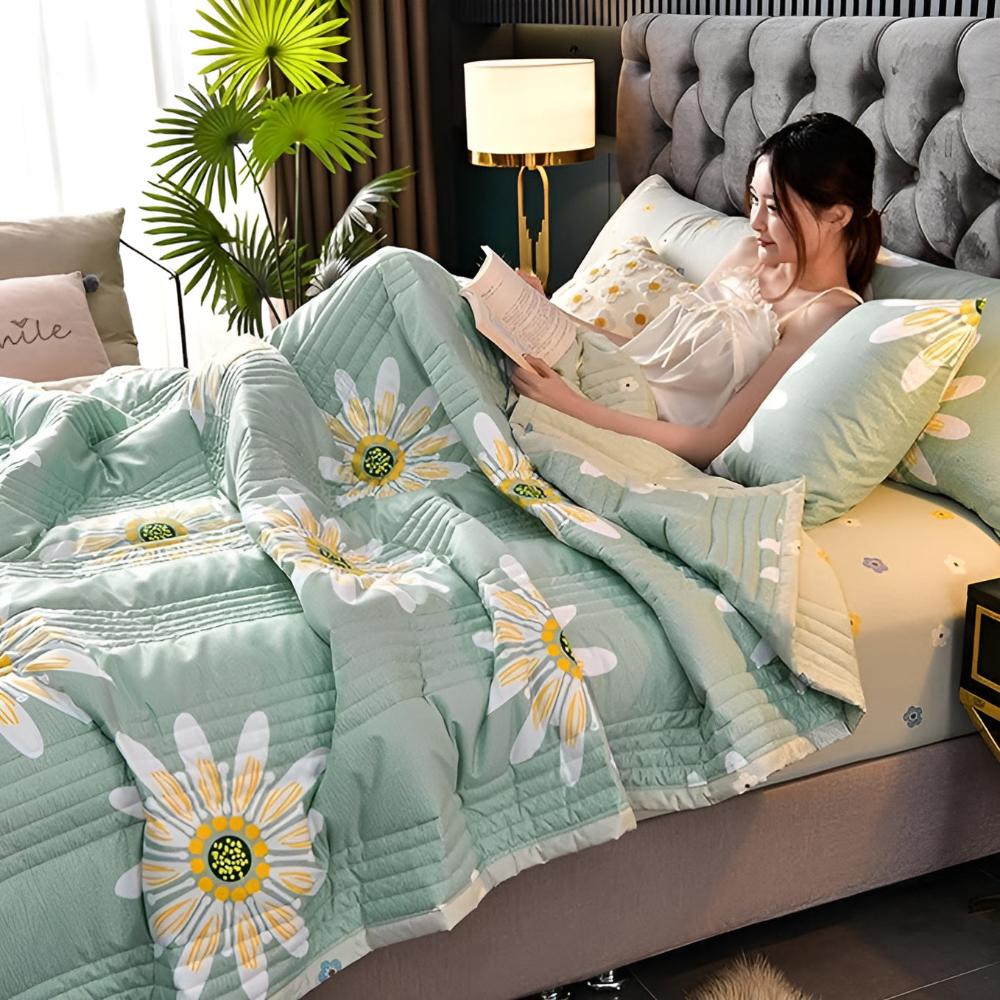 Flauschige Decke mit Gänseblümchen-Design