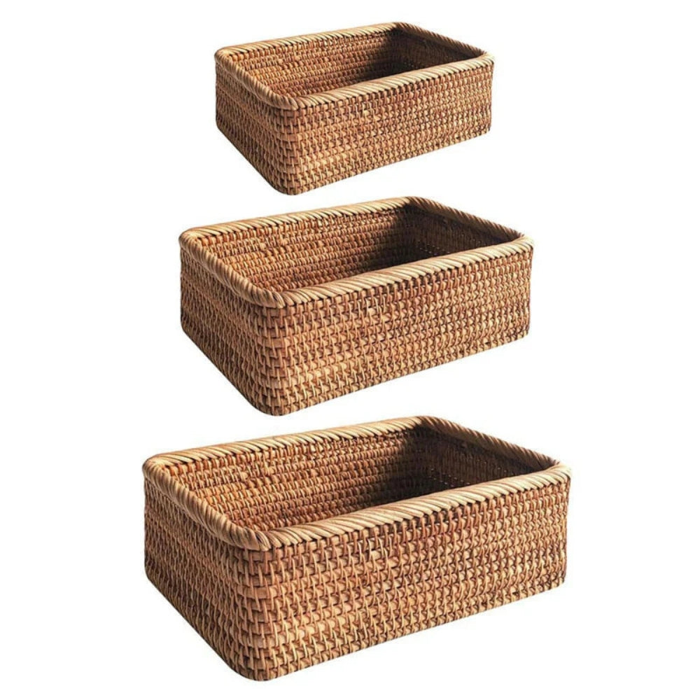 Aufbewahrungskorb aus Rattan | Rechteckige Form