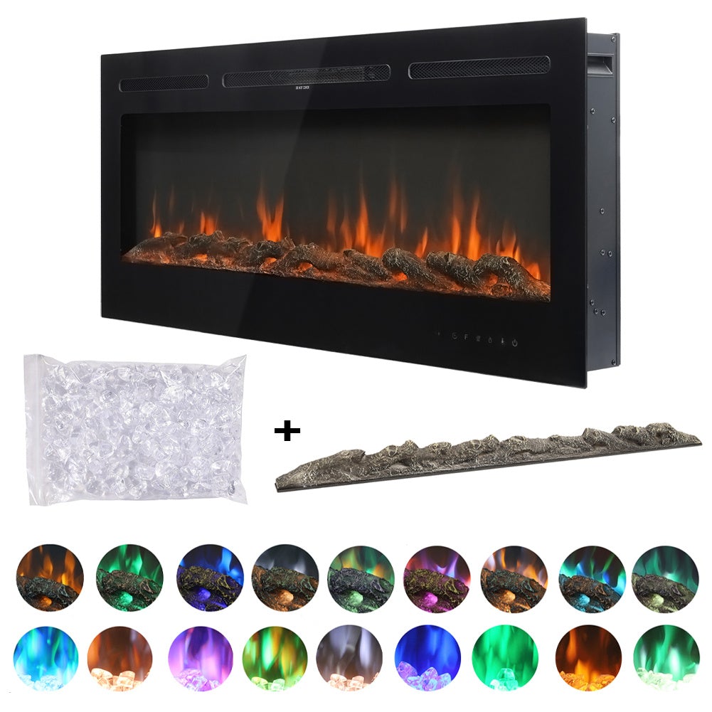 Moderner Elektrokamin 60 Zoll – 1500W Wandmontage & Einbaugerät