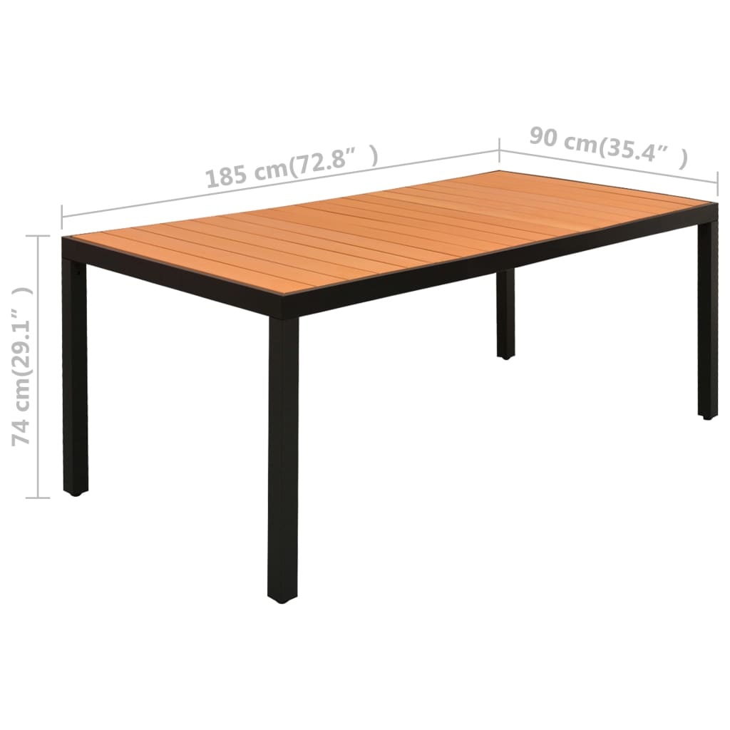 9-Tlg. Garten-Essgruppe Schwarz Und Braun