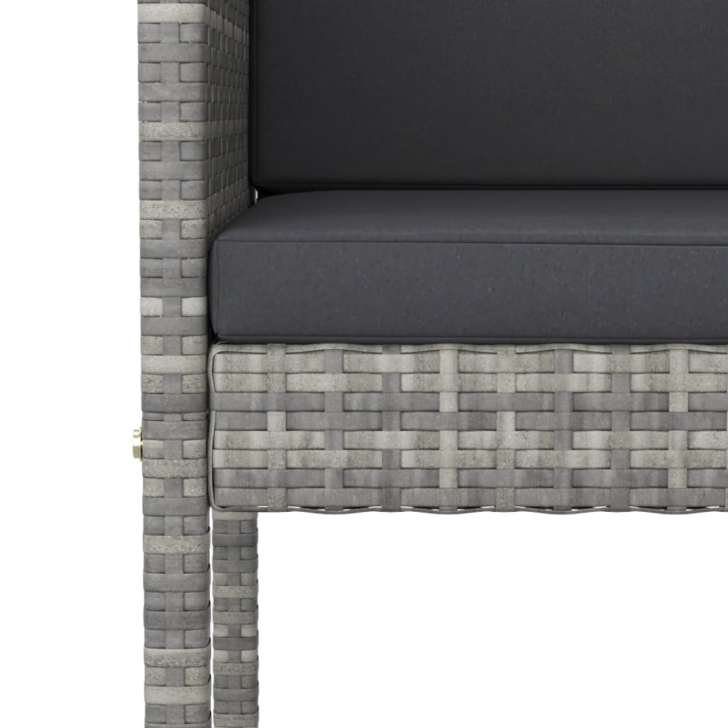 Barhocker 4 Stk. Mit Kissen Grau Poly Rattan