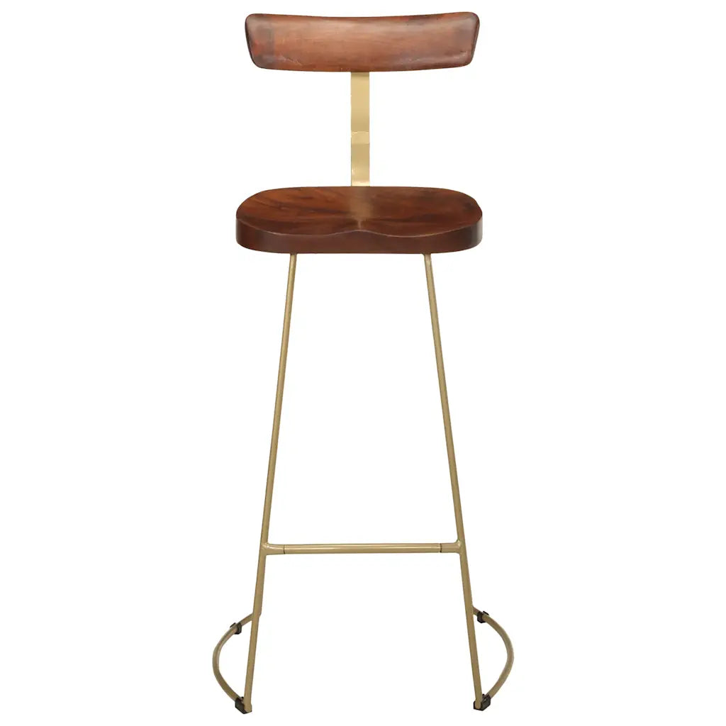 Barhocker 2 Stk. Mango Massivholz Braun