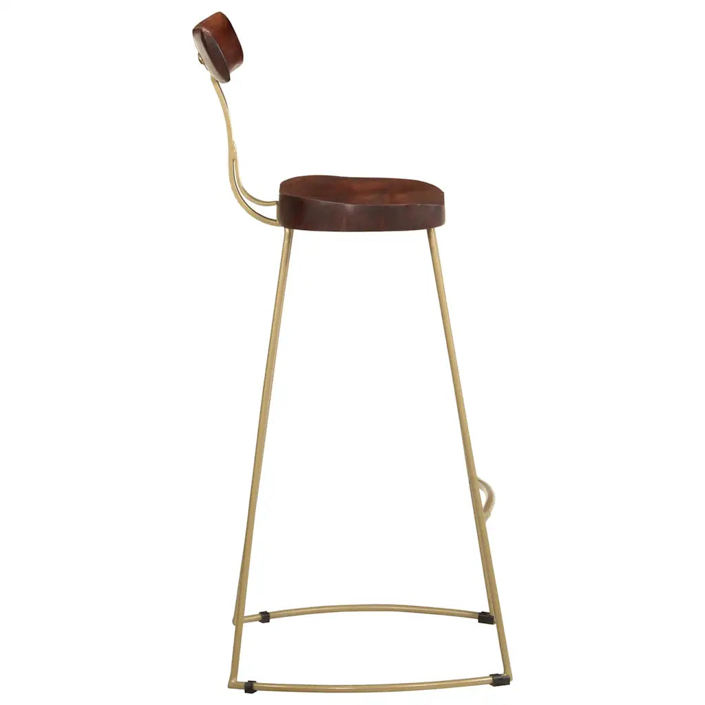 Barhocker 2 Stk. Mango Massivholz Braun