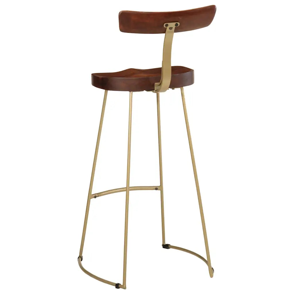 Barhocker 2 Stk. Mango Massivholz Braun