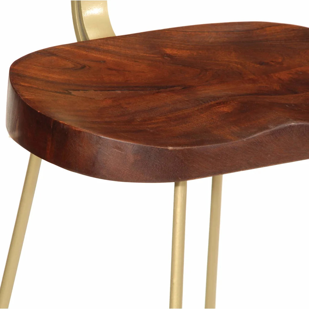 Barhocker 2 Stk. Mango Massivholz Braun