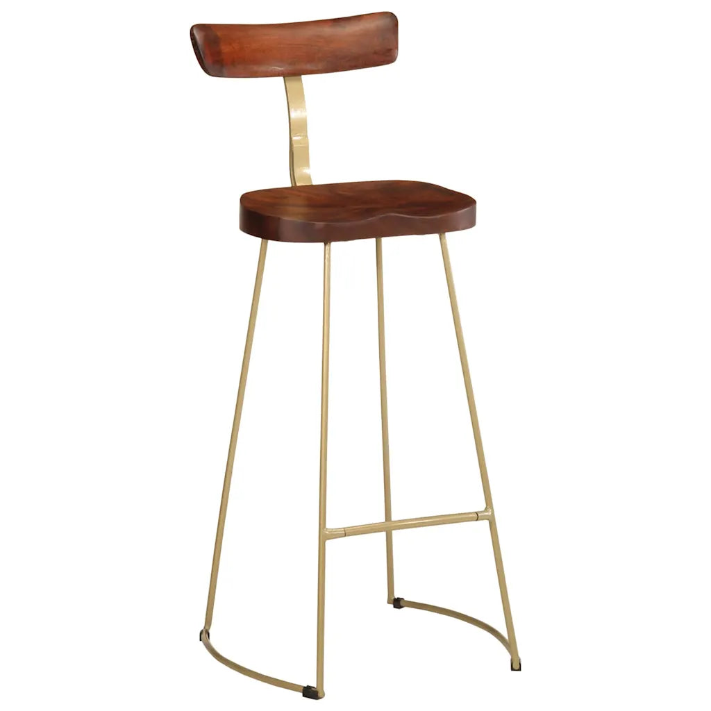 Barhocker 2 Stk. Mango Massivholz Braun