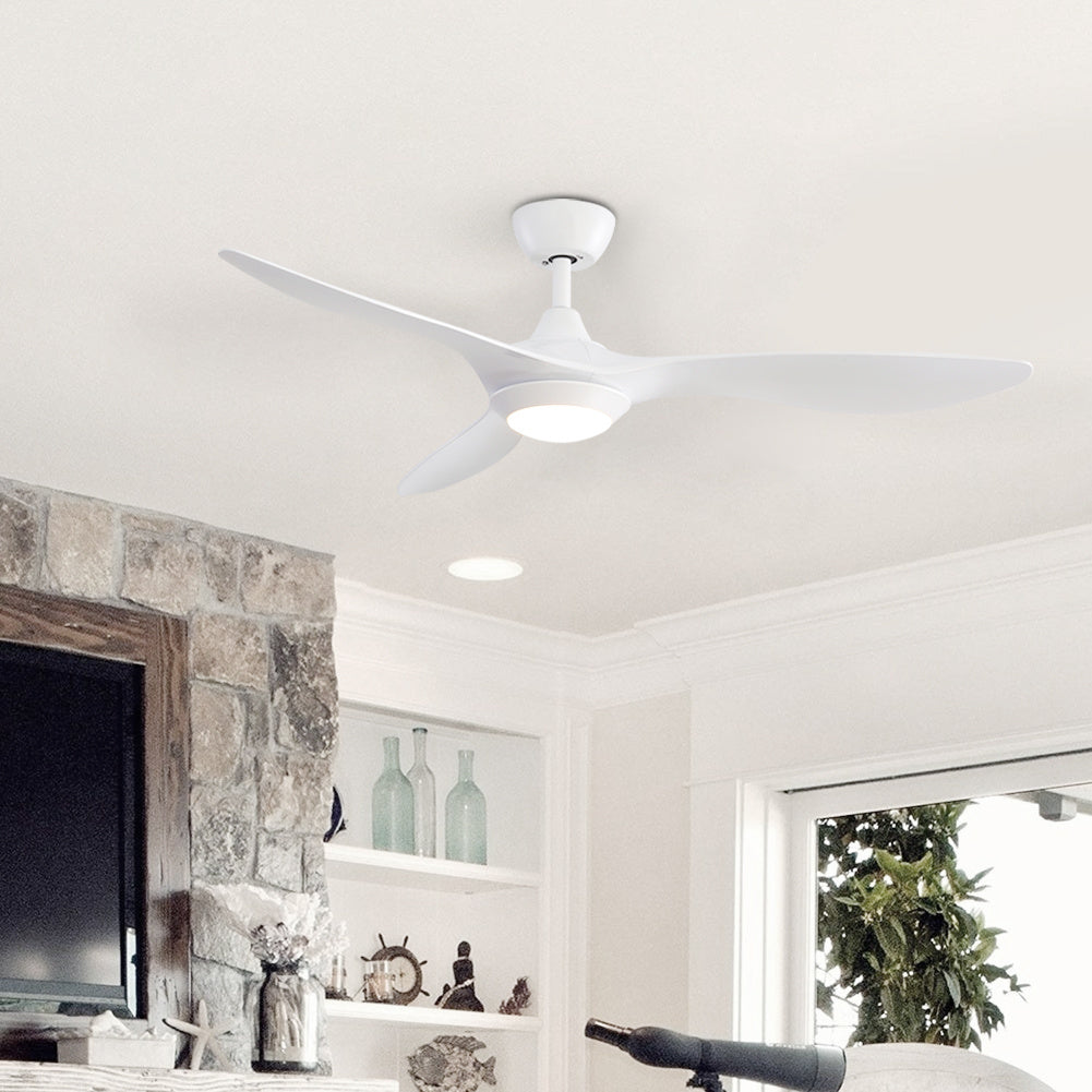 Vielseitiger 52-Zoll Deckenventilator mit Licht, Fernbedienung, 3 oder 5 Flügeln und Timer