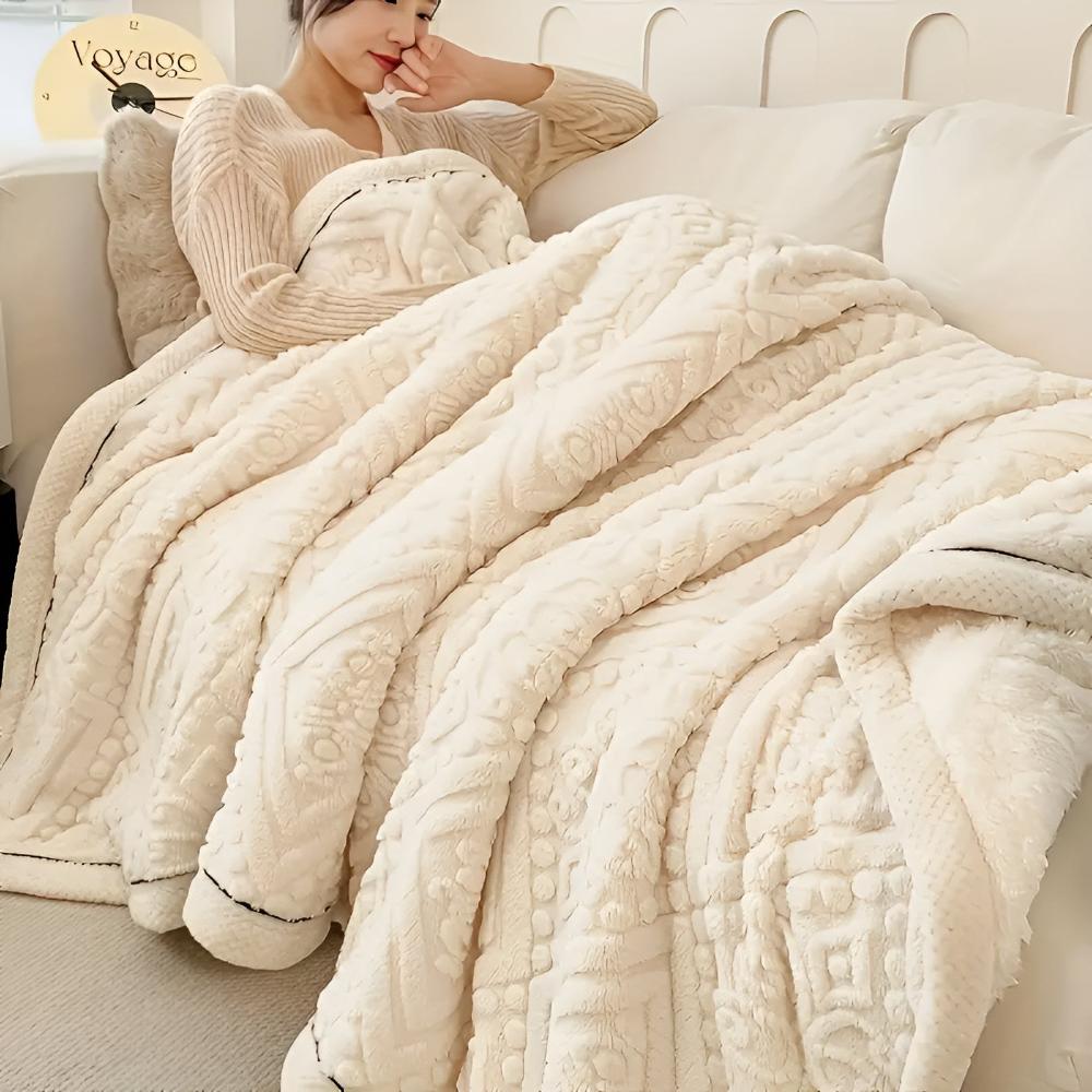 Sherpa-Decke mit Mandala-Motiv