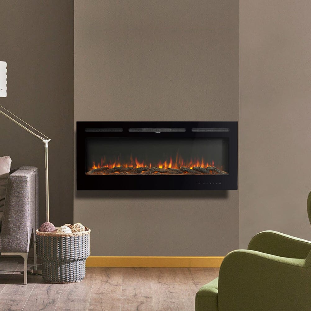 Elektrokamin 50 Zoll Zur Wandmontage – 1800W Heizfunktion & 9-Farbiger Flammeneffekt