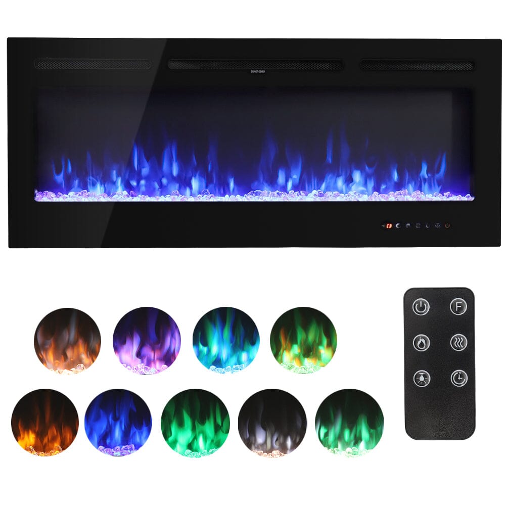 Elektrokamin 50 Zoll Zur Wandmontage – 1800W Heizfunktion & 9-Farbiger Flammeneffekt