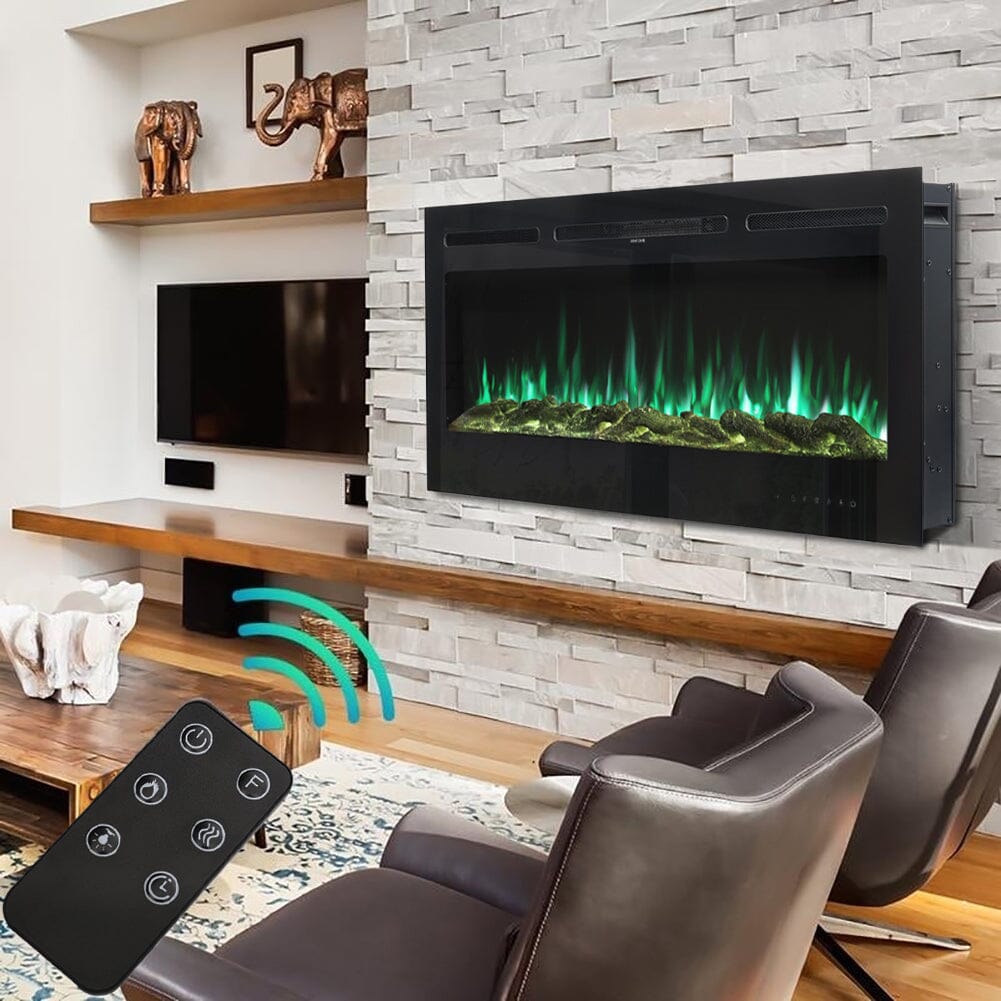 Elektrokamin 50 Zoll Zur Wandmontage – 1800W Heizfunktion & 9-Farbiger Flammeneffekt