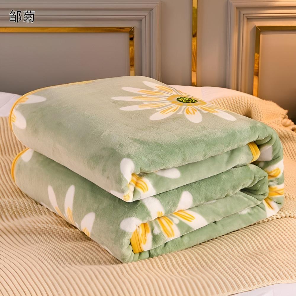 Flauschige Decke mit Gänseblümchen-Design
