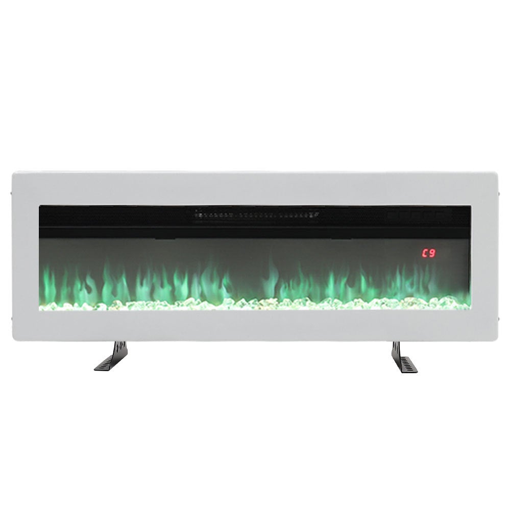 Wandmontierter Elektrokamin 40–60 Zoll, 9 Farben Flammeneffekt, 1800W, Schwarz Oder Weiß, Mit Montagezubehör